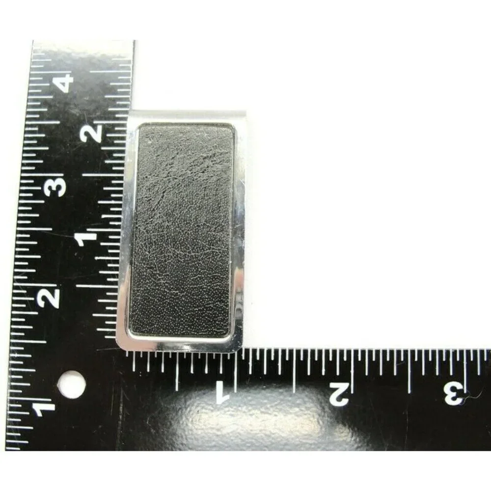 Money Clip Stainless Steel Leather Credit Card Cash ID Holder